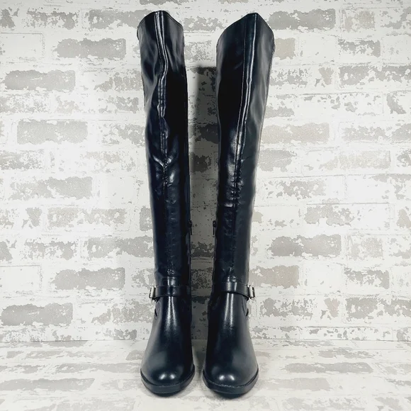 NEW DV by Dolce Vita Elyse Buckle Block Heel Black Over-The-Knee Boot M928 - Picture 3 of 12